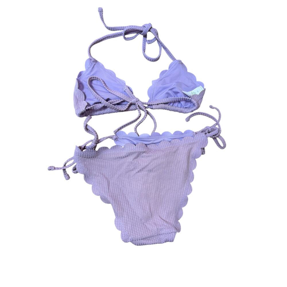 Aerie Waffle Scalloped String Triangle Bikini Top… - image 4